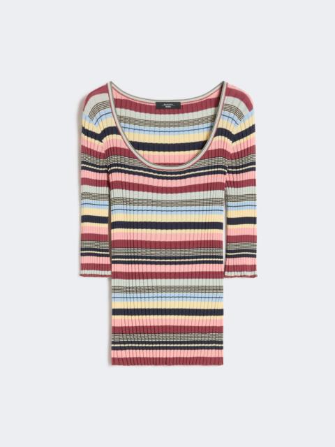 Stretch viscose yarn ribbed jumper - MULTICOLOUR