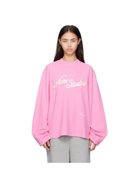 Pink Logo Relaxed-Fit T-shirt
