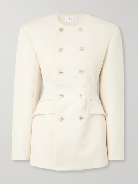 + Rhw Double-breasted Twill Mini Dress