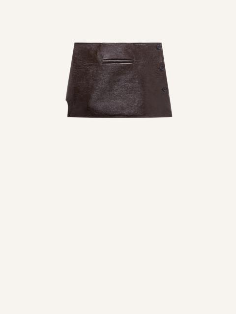 OBLIQUE VINYL MINI SKIRT