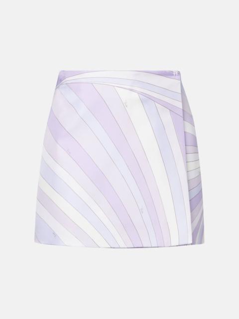 Iride silk satin wrap skirt