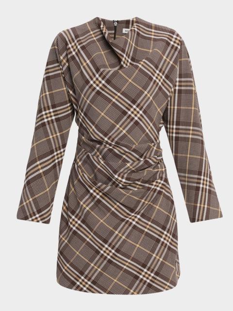 Harpor Satin Long-Sleeve Mini Dress