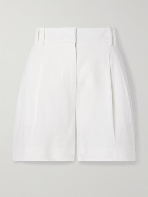 Pleated Linen Shorts