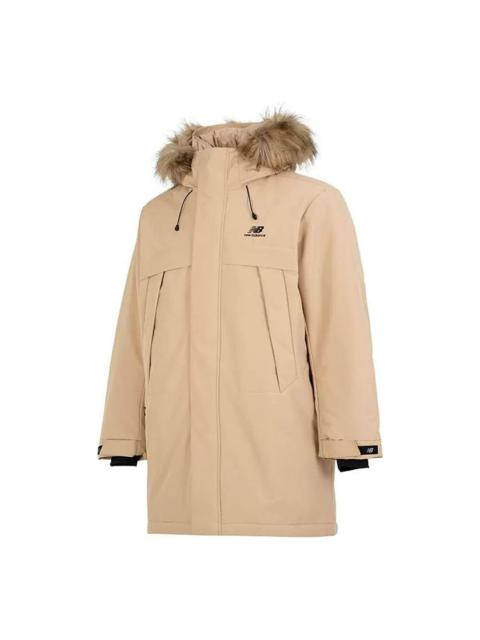 New Balance Long Puff Down Jacket 'Tan' 5PC44303-BEI