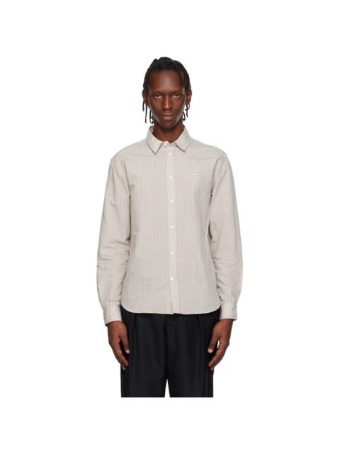 Beige 'Maison Kitsuné' Handwriting Casual Shirt