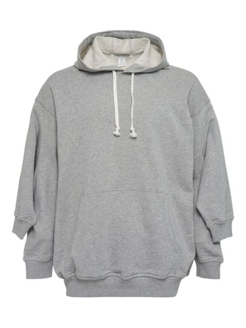 mélange-effect layered hoodie