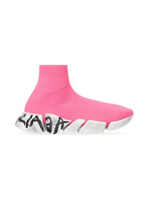 Women's Speed 2.0 Graffiti Recycled Knit Sneaker  in Fluo Pink