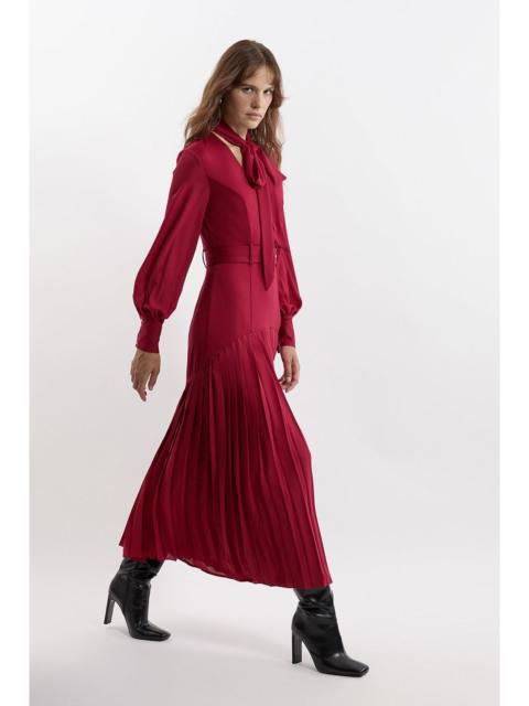 Jersey Ponte Georgette Mix Midi Dress