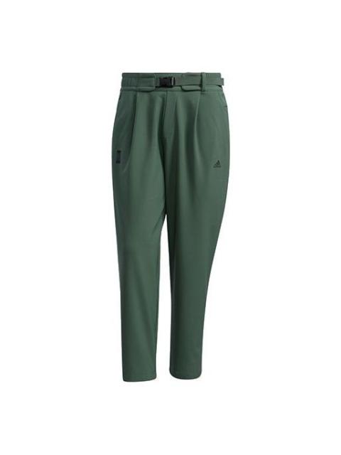 adidas Wj Pnt Wv Warm Solid Color Loose Athleisure Casual Sports Pants Green GP0890