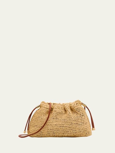 Lali Ruched Raffia Clutch Bag