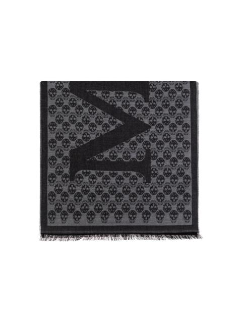 skull-print wool scarf