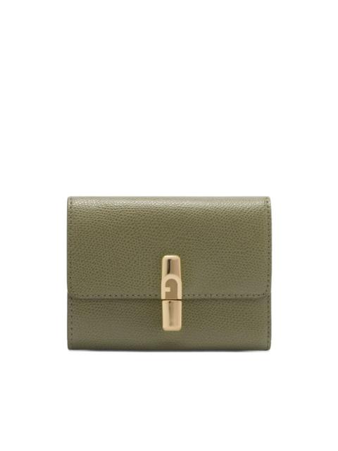 Iride grained compact wallet