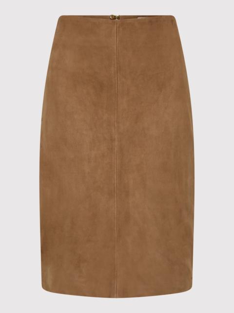 Suede Pencil Skirt - Toffee