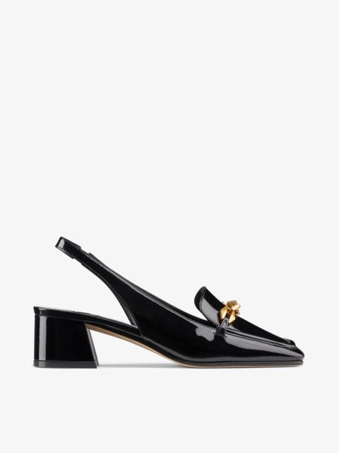 JIMMY CHOO Diamond Tilda Sling Back 45 Black Soft Patent
