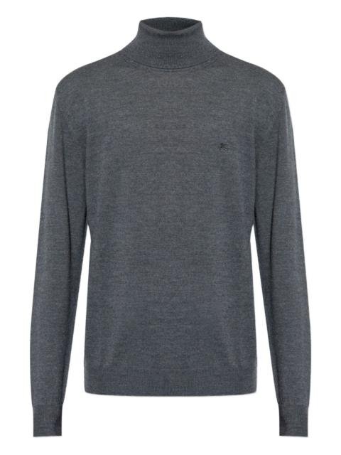 logo-embroidered turtleneck sweater