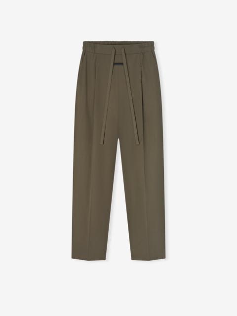 Cotton Tencel Drawstring Straight Pant