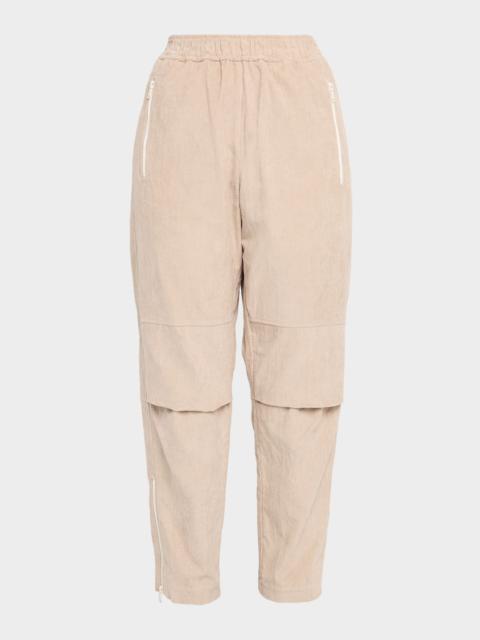 Corduroy Tapered-Leg Pull-On Pants