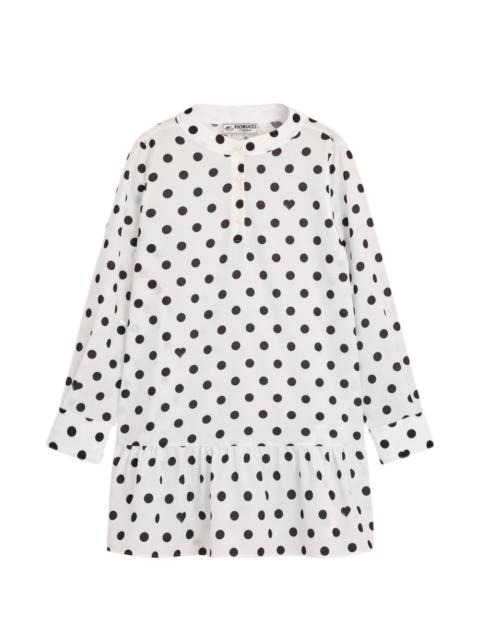 Polka Dot Crepe de Chine Ruffled mini dress