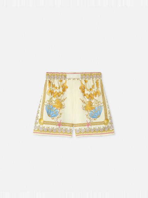 Underwater Barocco Silk Shorts