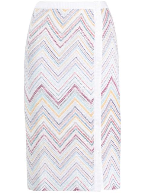 zigzag-woven pencil skirt