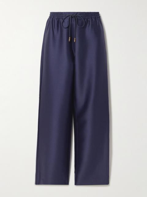 Wool And Silk-blend Wide-leg Pants