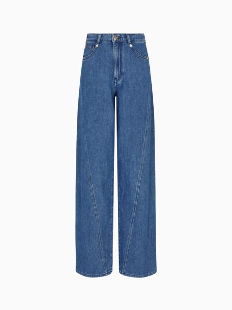 J6F RELAXED-FIT, WORN-LOOK DENIM JEANS