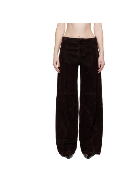 Brown Minimal Moto Trousers