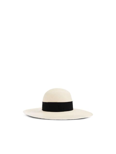 wide-brim straw hat