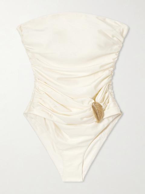 Lorena Strapless Embellished Swimsuit