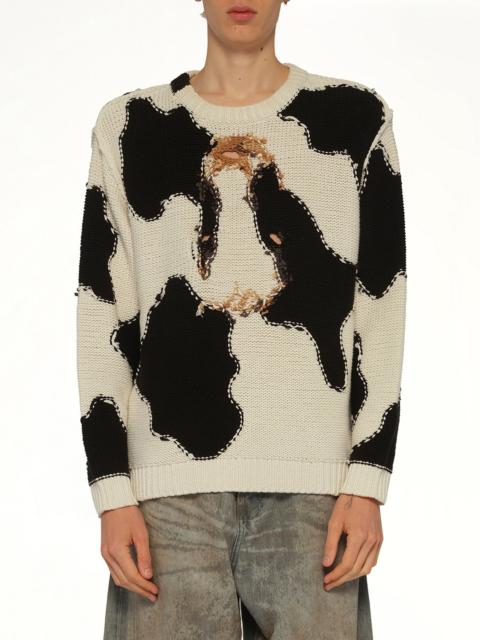 Acting Cow Knit Pullover in Ivory