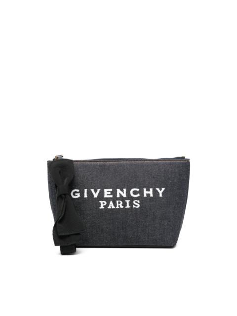 logo bow small make up bag