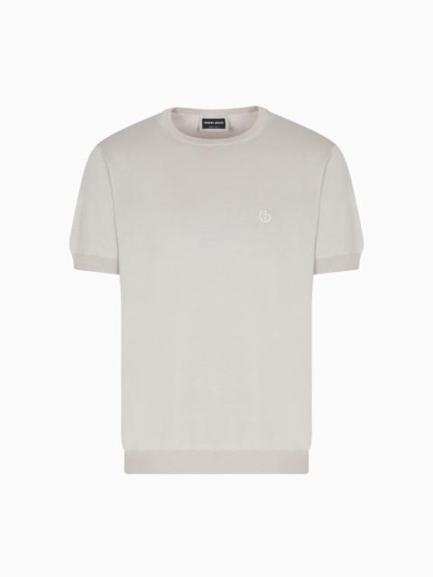 SHORT-SLEEVED SILK-COTTON JUMPER