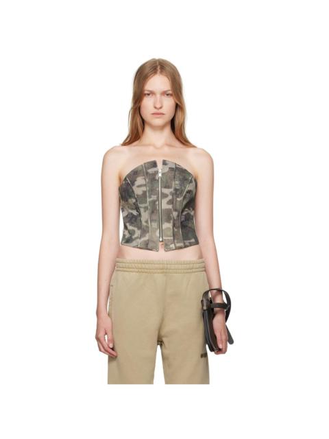 Khaki Camo Denim Top