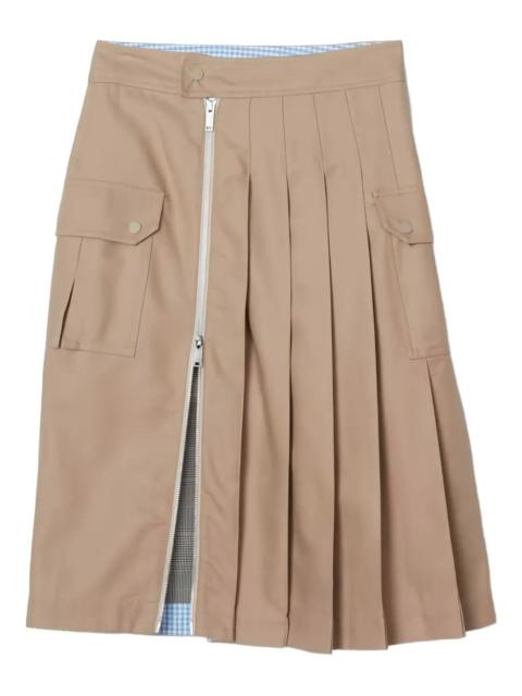 Pleated Zip Utility Skirt