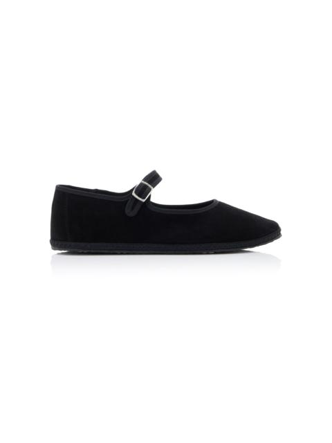 Suede Mary Jane Flats black