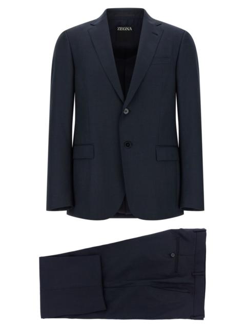pressed-pleat wool suit