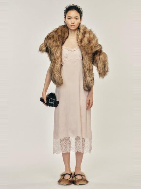 Deep Lace Trim Slip Dress