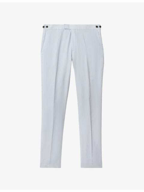 Kin slim-fit straight-leg linen trousers