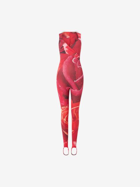 Rose-Print Sleeveless Jumpsuit