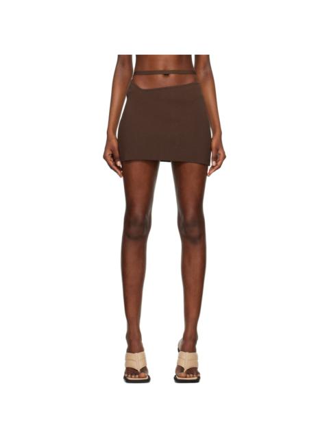 Brown Cutout Miniskirt