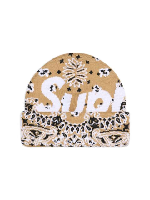 bandana-print beanie hat