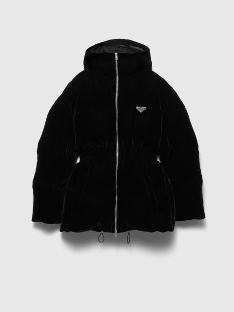 Velvet down jacket