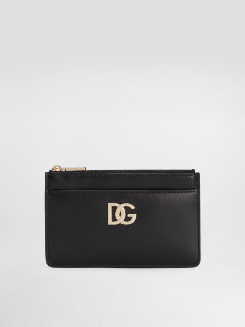 Calfskin card holder with DG logo