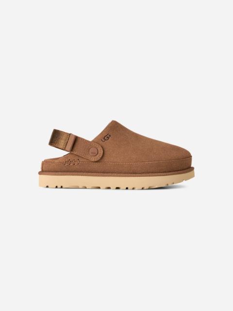 ® Women's Goldenstar Clog Suede Shoes in Chestnut