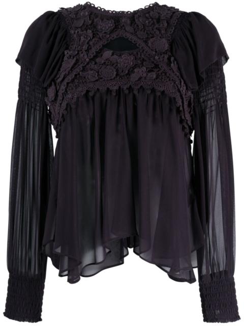 Rokia lace-detail blouse