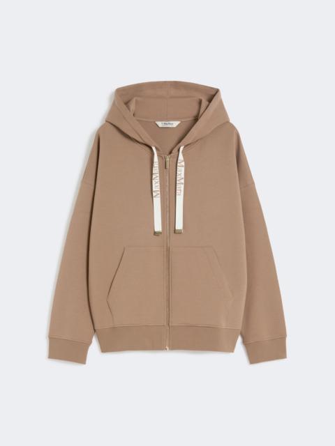 Technical jersey zip-up sweatshirt - CAMEL