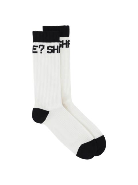 CYPHER SPORT SOCKS HOMME - WHITE BLACK SHALL WE