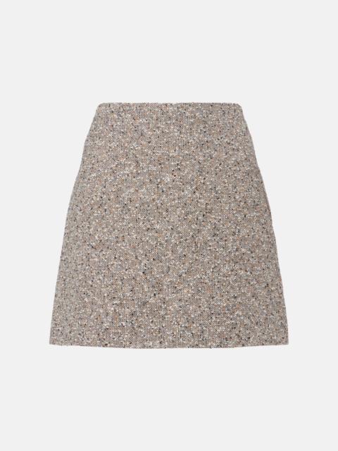 Coci linen-blend tweed miniskirt