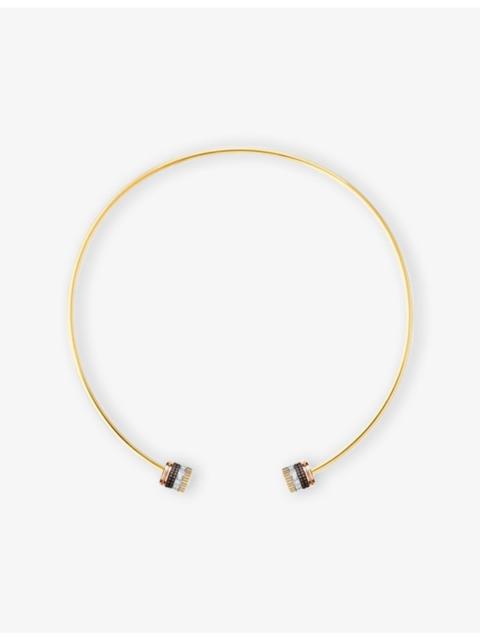 Quatre Classique 18ct Yellow-Gold, White-Gold, Pink Gold, PVD and 0.62ct Diamond Choker Necklace