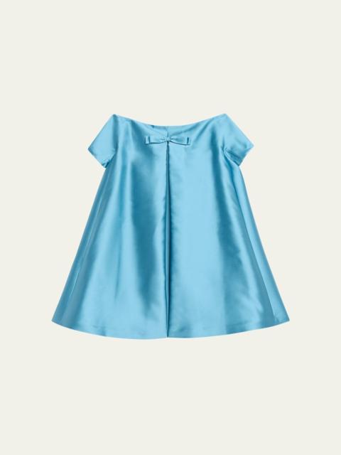 Will Short-Sleeve Silk Taffeta Mini Dress